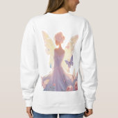 フローラ顔 – 美しい女性と花スプリットアート スウェットシャツ (裏面)