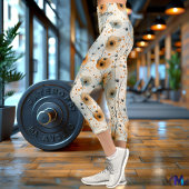 フローラ風のパターン(トーン付き自然) カプリレギンス