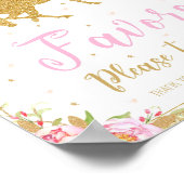 フローラ馬の誕生日パーティーは装飾を好むサイン ポスター (角)