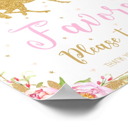 フローラ馬の誕生日パーティーは装飾を好むサイン ポスター (角)