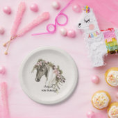 フローラ馬の誕生日パーティー紙プレート ペーパープレート (パーティー)