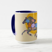 フローラ馬シルエット_紫マグカップ マグカップ (正面左)