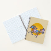 フローラ馬シルエット_紫色のノートブック ノートブック (内部)