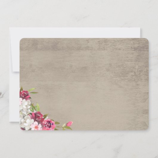 フローラ馬靴素朴結婚式招待状 招待状 (裏面)