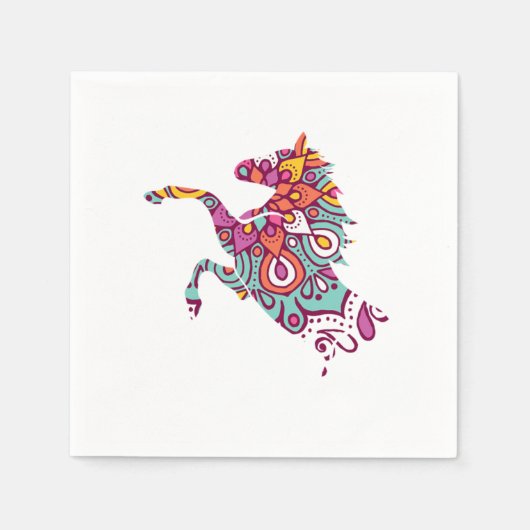 フローラ馬馬馬馬安定した馬競馬贈り物 スタンダードカクテルナプキン (正面)