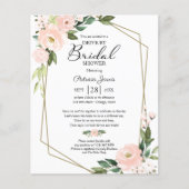 フローラ駆動別ブライダルシャワー予算招待状 (正面)