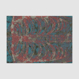 フローラ骨格リブケージティール（緑がかった色）レッドヴィンテージアンティーク 薄葉紙