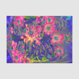 フローラ骨格リブケージパープルピンクヴィンテージアート 薄葉紙