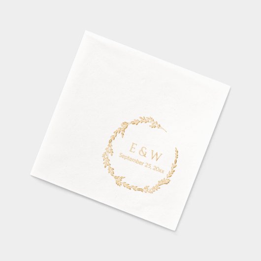 フローラ高級リースウィズモノグラム結婚ズ 箔ナプキン (左)