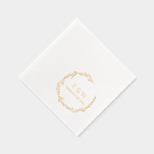 フローラ高級リースウィズモノグラム結婚ズ 箔ナプキン (右)