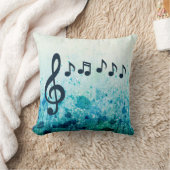フローラ高音クレフ、 音符記号と音楽ノート クッション (ブランケット)
