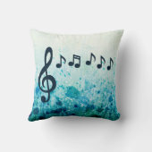 フローラ高音クレフ、 音符記号と音楽ノート クッション (裏面)
