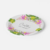 フローラ魅力的イエローピンクワイルドフラワースクリプト ペーパープレート (アングル)