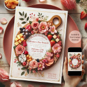 フローラ魅力的シャルキュテリーガレンティンの日パーティー 招待状