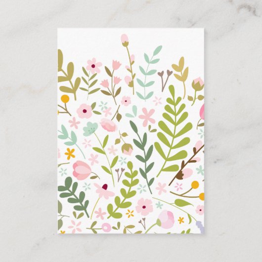 フローラ魅力的ティーディスプレイシャワー エンクロージャーカード (裏面)