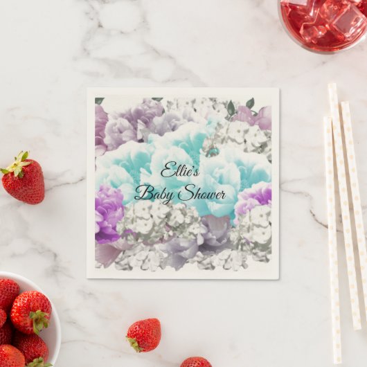 フローラ魅力的ブーケベビーシャワー紙ナプキンス スタンダードカクテルナプキン (インサイチュ)