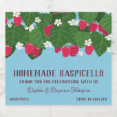 フローラ魅力的ラズベリーリキュールサンキュー リキュールボトルラベル (シングルラベル)