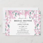 フローラ魅力的藤ブライダルシャワー 招待状 (正面)