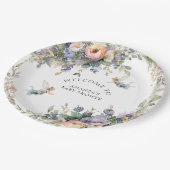 フローラ魅惑フェアリー茶パーティーベビーガールシャワー ペーパープレート (アングル)