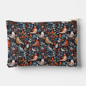 フローラ鮮やかと鳥の北欧パターン アクセサリーポーチ (裏面)