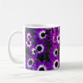 フローラ鮮やかな紫の花びら鮮やかな庭の花 コーヒーマグカップ (左)