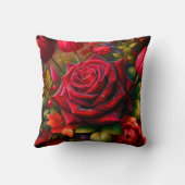 「フローラ鮮やかの花束と雨滴 クッション (裏面)