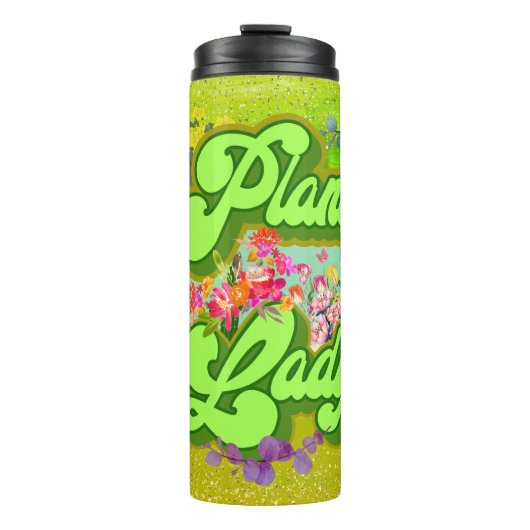 フローラ鮮やかアートワーク「プラントレディ」文字 タンブラー (正面)