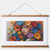 フローラ鮮やかクラウン女神アクリル絵を描の芸術 吊り下げ型タペストリー (正面)