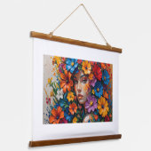 フローラ鮮やかクラウン女神アクリル絵を描の芸術 吊り下げ型タペストリー (傾斜あり)