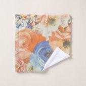 フローラ鮮やかタオルセット – 3色のエレガントフローラ バスタオルセット (ウォッシュタオル)