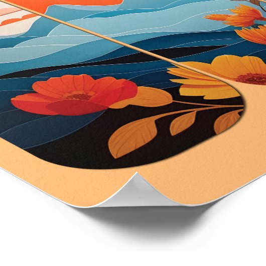 フローラ鮮やかトーストウォールアート&デコ付きエレガント ポスター (角)