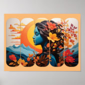 フローラ鮮やかトーストウォールアート&デコ付きエレガント ポスター (正面)