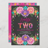 フローラ鮮やかフィエスタセノリタガール2nd誕生日 招待状 (正面/裏面)