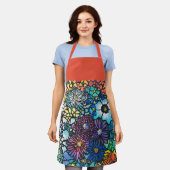 フローラ鮮やかブーケエプロン エプロン (着用した状態)