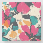 フローラ鮮やかボヘミアンストーンコースター ストーンコースター (正面)