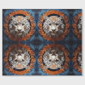 フローラ鮮やかモチーフを持つヒョウ ラッピングペーパー (フラット)