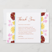 フローラ鮮やかユニークエレガントな結婚式 サンキューカード (正面)