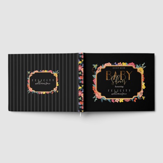 フローラ鮮やかワイルドフラワー&ハニービーベイビーシャワー ゲストブック (全面)