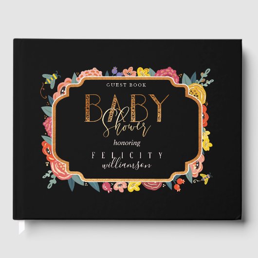 フローラ鮮やかワイルドフラワー&ハニービーベイビーシャワー ゲストブック (正面)
