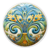 フローラ鮮やか交響楽団ノブの引き セラミックノブ (正面)