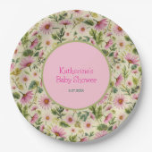フローラ鮮やか春ベビーシャワー ペーパープレート (正面)