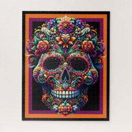 フローラ鮮やか糖スカル作品 ジグソーパズル