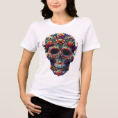 フローラ鮮やか糖スカル トライブレンドＴシャツ (正面)