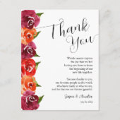 フローラ鮮やか結婚式の受付プレート サンキューカード (正面)