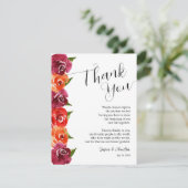 フローラ鮮やか結婚式の受付プレート サンキューカード (スタンド正面)