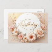 フローラ鮮やか誕生日ブリスポストカード ポストカード (正面/裏面)