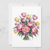 フローラ鮮やか調和カップルのシャワー 招待状 (裏面)