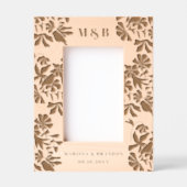 フローラ鳥カスタムウェディングカップルのモノグラム写真 レーザー彫刻フレーム (正面)