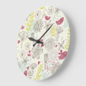 フローラ鳥ベクトル時計 ラージ壁時計 (傾斜)