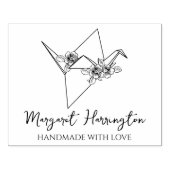 フローラ鳥折り紙カスタム愛で手作り ラバースタンプ (インプリント)